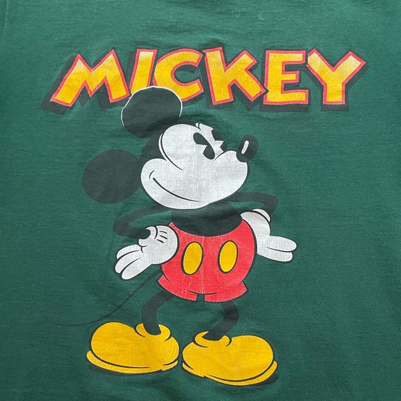 Vintage Mickey Mouse Disney made USA velva sheen cotton T nice condition L - Picture 2 of 3